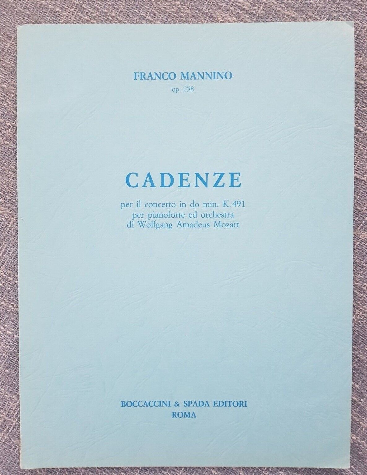 Franco Mannino Cadenze Piano & Concerto Do Minore (C Minor) - Click Image to Close